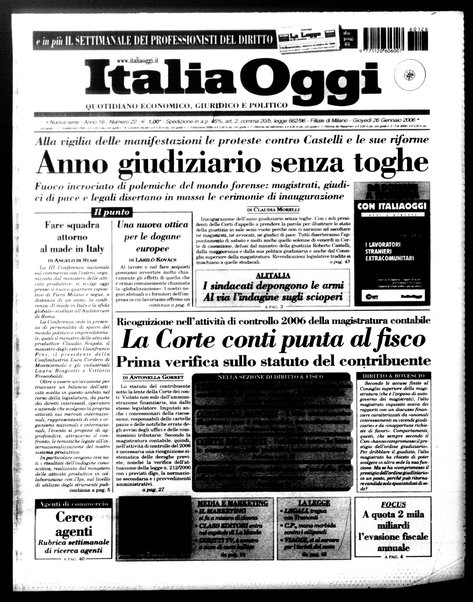 Italia oggi : quotidiano di economia finanza e politica